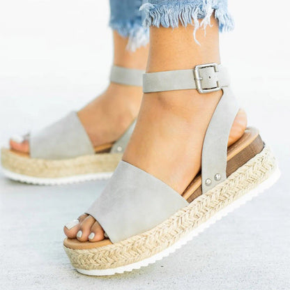 Womens Wedge Platform Ankle Strap Sandals