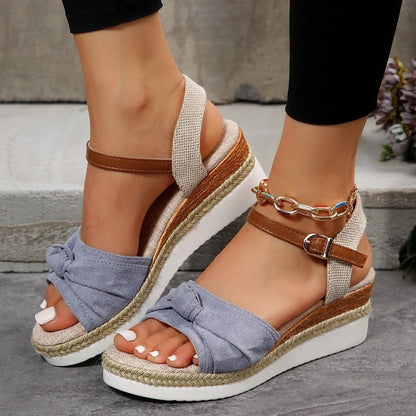 Espadrille-Sandalen mit Knüpfdekor