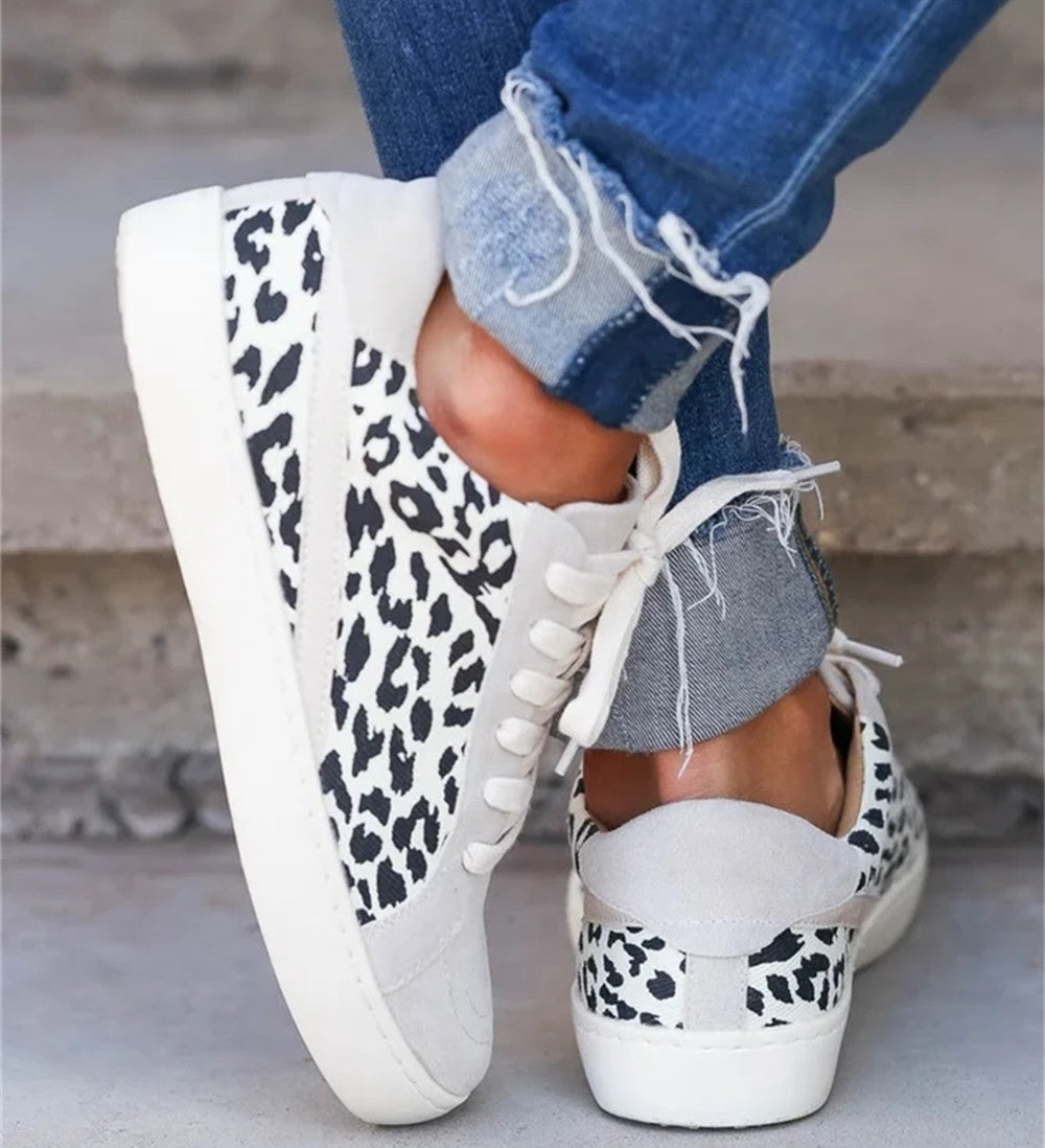 Damen Leopard Print Skate Schuhe