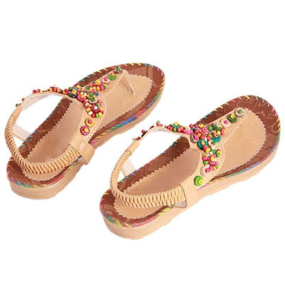 Perlen Tan Thongs Flip Flops Sandalen