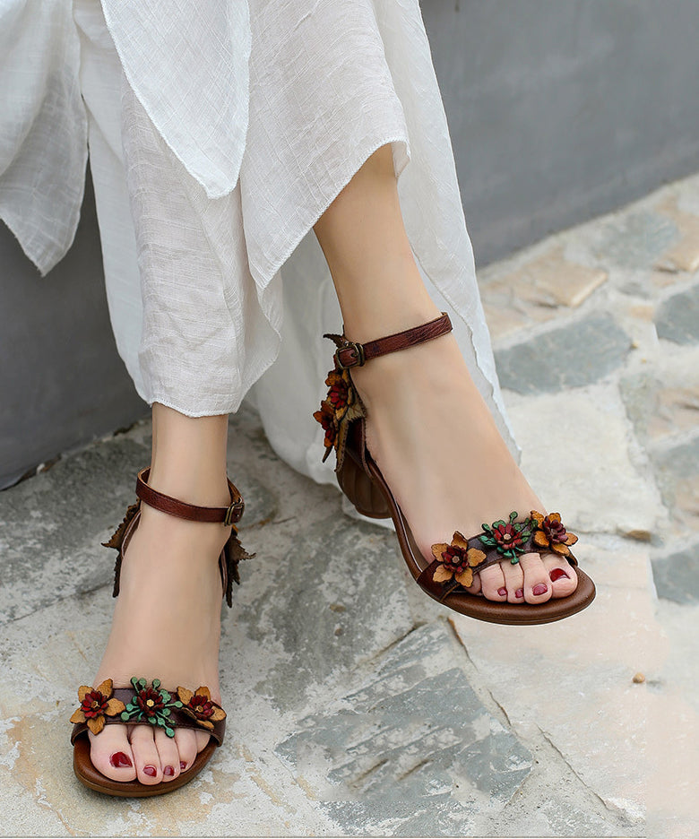 Leather Buckle Strap Sandals