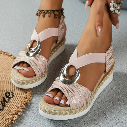 Sommer Rom Wedge Strand Sandalen