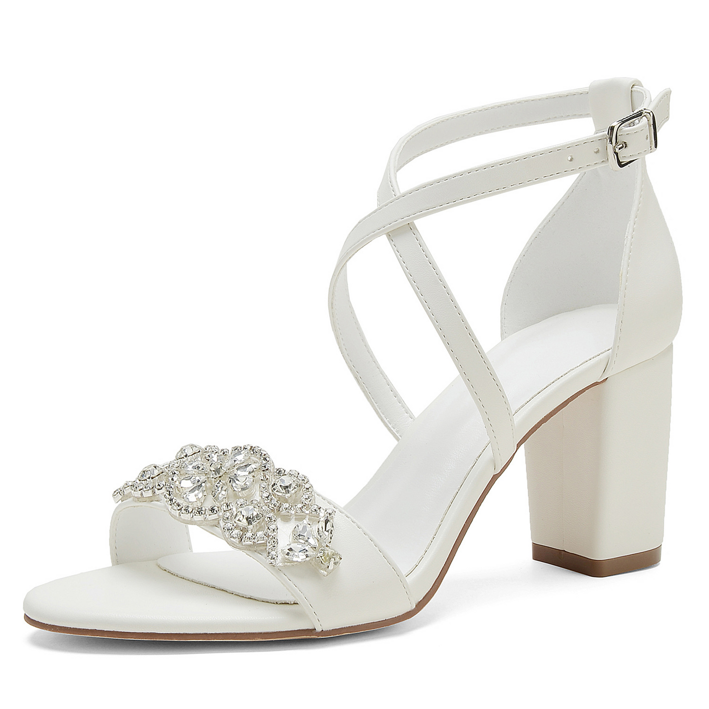 Strass Damen Sandalen mit klobigem Absatz