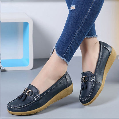 Klassische Leder Loafers Casual Slip-On