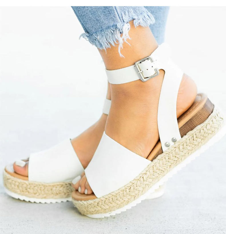 Womens Wedge Platform Ankle Strap Sandals