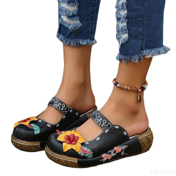 Sommer Blume Design Keil hohl aus Schuhe