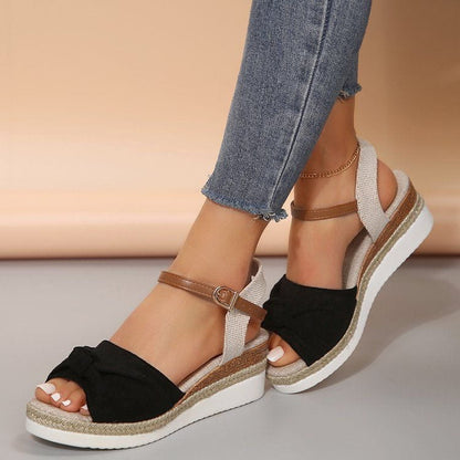 Espadrille-Sandalen mit Knüpfdekor