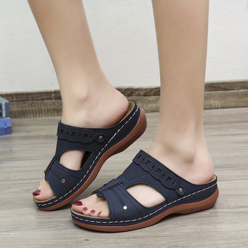 Frauen Hollow Out Slip On Sandalen