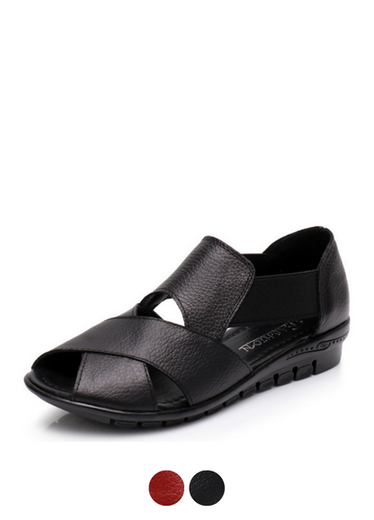 Flache, rutschfeste Damen-Keilsandalen